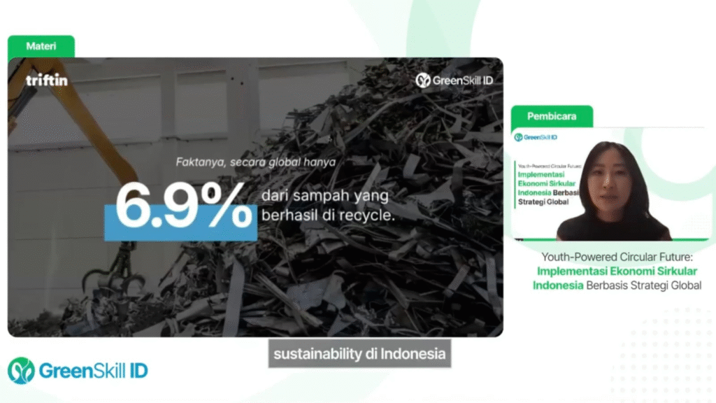 Jessica Laihad dalam Webinar GreenSkillId membahas ekonomi sirkular di tangan anak muda