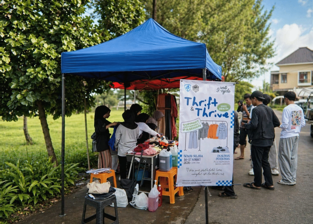 Kampanye Thrifing oleh Zona Bening di depan Retrorika